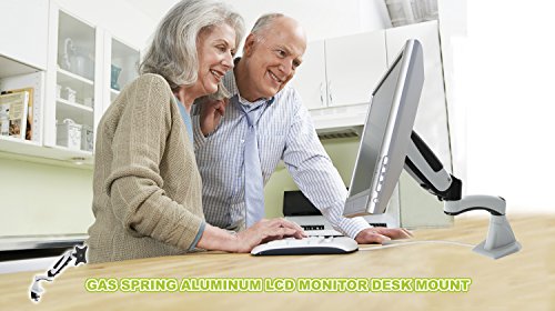 HFTEK® GM112F+D15 Monitor Standfuß Halter Tischhalterung Stand für TFT LED LCD Bildschirm Monitor 15 17 19 20 21 22 23 24 27 32 Zoll mit VESA 75 / 100 + Tablet Laptop Notebook Halterung (GM112F+D15 Weiß) - 6