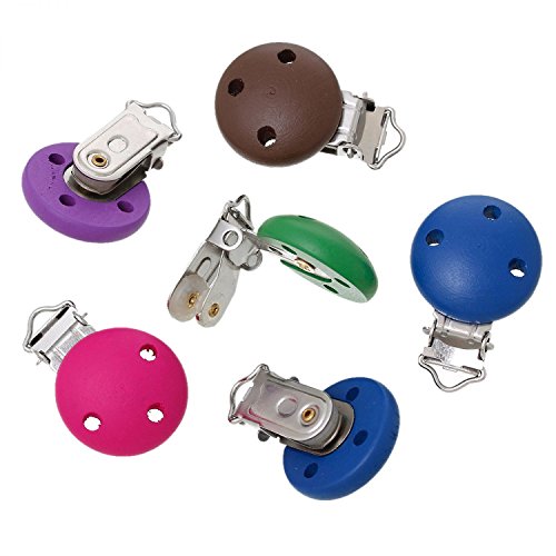 Holz Schnuller Clip zum Schnulli-Clip selber Basteln und Gestalten Farbe rosa - 3