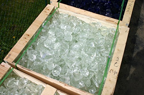 Steingrau Glasbrocken Glassplitt Dekoglas Gabionen Korngrößen 60-120mm glasklar 20 kg