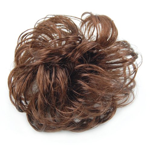 TOOGOO(R) Long Curly Brown Hair Wig Ponytail Holder Scrunchie Hairpiece