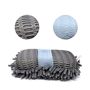 GFX Microfiber Cleaning Sponge Duster for Car Bike Home and Office Grey Pack of 1