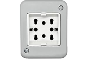 4box - Externa scatola da esterno IP40 2 moduli e completa di Side. Contenitore e Presa. Non necessita di adattatore. Installazione veloce