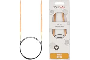 KnitPro Basix - Ferri circolari 80 cm x 5 mm, Colore: Betulla