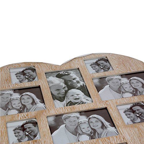 Invero® Große 10 Foto Multi Picture Shabby Chic Wand Jahrgang Rustic Herzförmige Rahmen für Home Küche oder Geschenke - 3