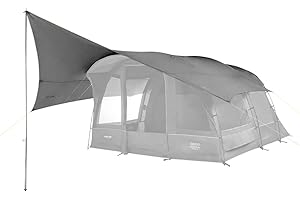 Vango Family Shelter Tarp – Universal Tent Front Canopy with Adjustable King Pole, Waterproof – Lightweight Camping Shelter for Cooking, Dining & Extra Covered Space (Fits Poled & AirBeam® Tents)