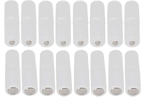 HOMEFUNTIME Battery Adapter Converter for AAA to AA Battery Transparent Cases Holder Shell with Metal Contacts on Bottom(Clear Color,Pack of 16)