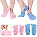Produktbild Happon 2 Paar Feuchtigkeitsspendendes Gel Socken SPA Gel Socken SPA socken für Trockene Harte Gebrochene Haut Rissige Fersensporn Silikon Gel Fersen Socken (blue+rose)