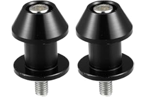 QEDBOJE 2 Stücke Motorrad Prismabuchsen M8 Racingadapter Aluminium Schwingenadapter Schwenkarmspule Ständeraufnahme Schwingenschutz Motorradschwinge Montageständer (Schwarz)