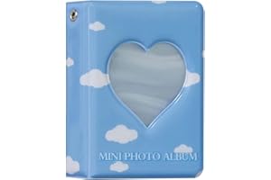 runrayay 40 Bolsillos 3 Pulgadas Mini álbum de Fotos para cámara Fujifilm Instax, Amor corazón Hueco KPOP Photocard Titular Libro y Tarjeta de Nombre