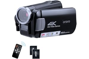 ORDRO AC2 Camcorder 4K/1080p 60FPS Video Camera with Infrared Night Vision, Remote Control, 2 Batteries
