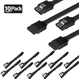 Incluye 10 pack 16IN / 40CM SATAcables con conector directo en ambos extremos.