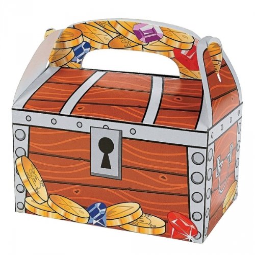 6 x Piraten Schatztruhen Schatzkisten Tüten Mitgebsel Geschenketüten Kindergeburtstag GiveAway Schatz Schnitzeljagd - 2