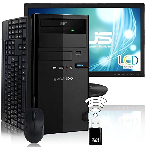 AGANDO Silent Allround & Multimedia PC-Komplettpaket | AMD FX-6300 6x 3.5GHz | GeForce GT730 4GB | 8GB RAM | 1000GB HDD | DVD-RW | 55cm (22") TFT | Tastatur | Maus | WLAN | 36 Monate Garantie | Computer für Multimedia, Gaming, Büro/Office