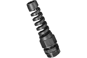 Unifizz 2 Pcs M12 Cable Gland 3-6.5mm Wire Hole Waterproof Nylon Connector with Bend Protection and Locknut