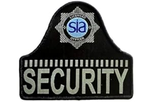 SECURITY INSIGNIA & ACCOUTREMENTS - UK Velco Backed SIA Licensed Officer 'Bell Shape' Security Badge