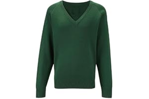 INVADING Kids Boys Girls Full Sleeved Knitted School Jumper V Neck Knitted Sweatshirt for School Ages 3 -16