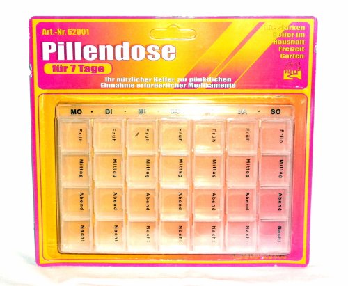1 mal 7 Tage Pillendose,Tablettenbox,Pillenbox,Tablettendose,Tabletten,Pillen
