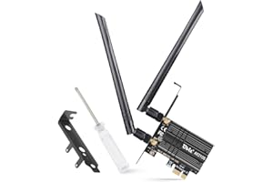 ‎UBIT Ubit WLAN Karte, Intel Dreiband Bis zu 5400Mbit/s WLAN Karte mit Bluetooth 5.2 6GHz / 5GHz / 2.4GHz PCIe, MU-MIMO, OFDMA, Extrem Low Latency Unterstützung Win10 / 11