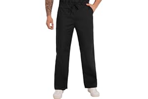 JONATHAN UNIFORM Medical Scrub Pant with 4 Pockets, Adjustable Scrub Trousers with Stright Leg for Beauty, Nurse, Carer, Massage