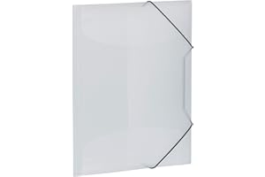 ‎HERMA HERMA Sammelmappe A4 Weiß Transluzent, Eckspanner-Mappe aus Kunststoff mit Gummizug und Innenklappen für Kinder, Jungen und Mädchen