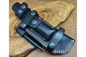 TITAN CRAFTS TITANs Premium Cowhide Black Leather Sheath for Camping Hunting Knives Scout Gift 2BL-N