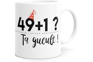 Luigi Collection Mug Anniversaire 50 ans Message drôle Idée Cadeau pour Ami Homme Femme Collègue Copain Copine. Souriez dès le Réveil.