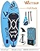 Produktbild Coasto Unisex-Adult Aufblasbar Stand up Paddle Drop Stitch Qualität Wattsup SAR 10' -305x81x15cm, Türkis Weiß schwarz, x32''x6 '