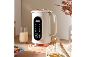 KOUAMOR Machine à Lait VéGéTaux, Nettoyage Automatique & ChronoméTrage Machine à Lait, Lait VéGéTal Fait Maison Sans Lactose, Multifonctionnel Et Santé Machine à Lait De Soja Pour Avoine, Soja, Noix (800ml)