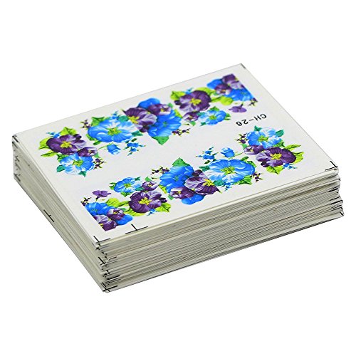 Bluelans® 50 Blatt Nagel Kunst Aufkleber, Blume Nagelaufkleber / Nagelsticker / Nail Tattoo / Nail Sticker / Nailart Tips-Dekorationen - 3