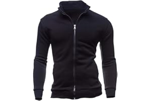 PENGNIAO Sweat Zippé Homme Veste Sweat Shirt Sport Sweatshirt Pull Zippé Col Montant Sweet Homme sans Capuche Veste Zippée Sweat Uni Zip Grande Taille Epais Oversize Sweats Zippés Sportswear Hiver Chaud