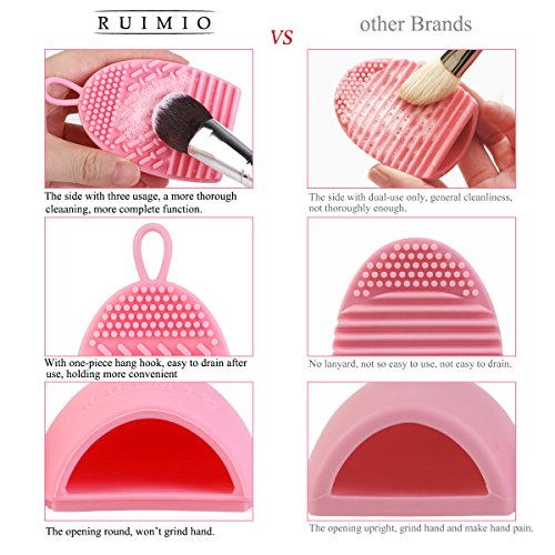 RUIMIO Pinsel Reinigung Aufhänger Pinselreiniger Silikon Pink/Mintgrün - 3