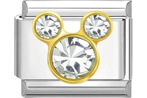 Quiges 9mm Italian Style Charm Modul Edelstahl Maus für italienische Armbänder