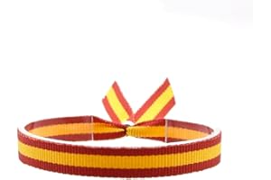 BDM Pulsera de Tela Bandera de España con Cierre Ajustable, Colgador de Coche. Ancho 10 mm. (1 Unidad)