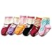 Baby Girls Kids 6-Pack MARY JANE Anti-slip Ankle Socks (SET K) - ONE SIZE (Suitable for 1 to 3 years old)