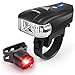 Produktbild KKUP2U Fahrradlicht USB Wiederaufladbare Fahrradbeleuchtung Fahrradlampen-Set, 400 Lumen Frontscheinwerfer mit intelligentem Lichtsensor, Spritzwassergeschütztes Rücklicht bzw. Helmlampe