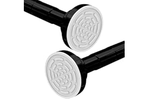 KONGMING Teleskopstange 120-215CM(47"-84") Gardinenstange Ausziehbar Duschvorhangstange Ohne Bohren, edelstahl, Schwarz, vorhangstange Klemmstange für Gardinen, Schrank, Badezimmer, Fenster oder Türen