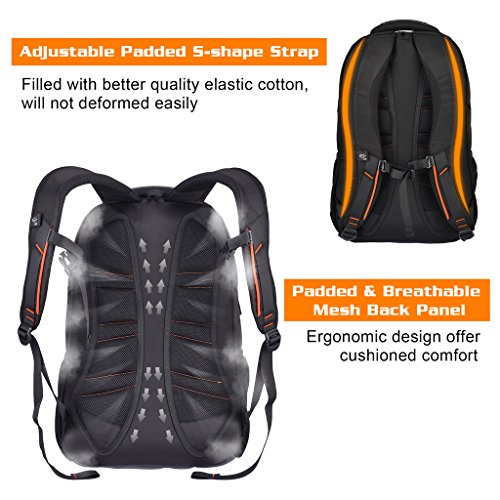 Mixi Tear/Wasser beständig Laptop Rucksack Schule arbeiten Business Reisetasche mit Dual Laptop Fächer, passend für die meisten 39,6 cm MacBook Computer und Tablets schwarz schwarz 20″ - 2