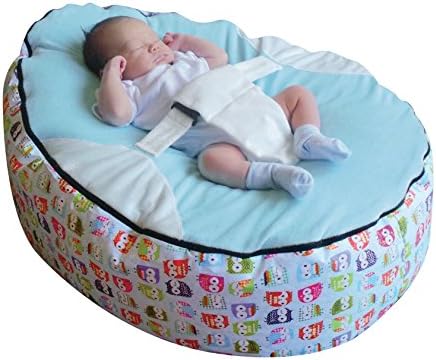 MamaBabaBebe®Pre-Filled Baby Bean Bag with Adjustable Safety Harness & 2 Removable Covers