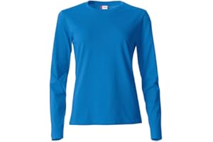 CLIQUE - T-shirt maglia maglietta a manica lunga girocollo da donna Basic-T L/S Ladies in cotone jersey vestibilità slim-fit in diverse taglie e colori