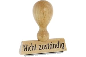 VO DESIGN Sprüche-Stempel – NICHT zuständig - von Kaufhaus 2010 aus Holz & Gummi, zum Bestempeln von Schriftstücken aller Art, Gruß- und Glückwunschkarten, Textilien und vieles mehr.