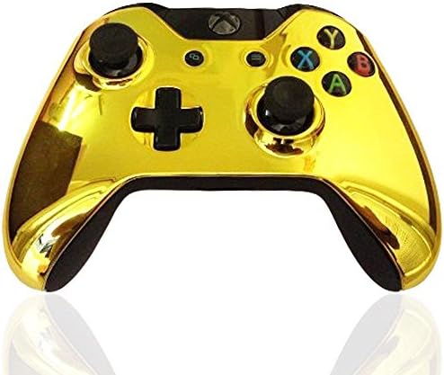 Kobwa Replacement Housing Front Shell Case Cover with Screwdriver Set for Xbox One Controller, Chrome Gold