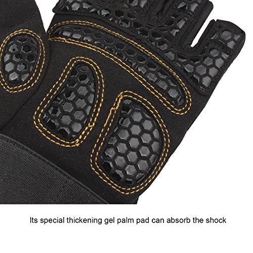 Atmungsaktivem & Ultraleicht Fitness Handschuhe, Mehrfarbig Linie, Microfiber Material und Safe Geleinlage Silica Palm Fingerlos Trainingshandschuhe mit Adjustable Handgelenkstütze, TRIDEER Fitness Krafttraining Gewichtheben Bodybuilding Exercise Gloves für Damen Herren Frauen Manner(Golden Rosa und Lila) - 5
