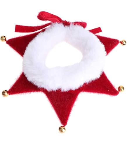 Collier élastique De Noël Pour Chat Avec Balle En Peluche - Taille S/M/L, Polyester élastique, Design Festif
