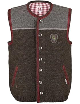 Herren Spieth & Wensky Trachten Strickweste braun-rot 'Finn', braun-rot,