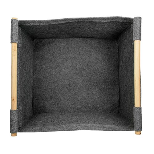 ECD Germany Feuerholzkorb Filz 45cm x 40cm x 40 cm LxBxH Holzkorb Kaminholzkorb Kaminholztasche - 4