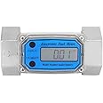 Turbine Flow Meter 15-120L/min 1.5inch NPT Digital Flow Meter HD Displays Water Flow Meter Diesel Oil Fuel Gasoline Flow Meter Blue