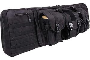 LUVODI Custodia per Fucile Doppio 42 Pollici Borsa Imbottita per Fucile a carabina Tattica Imbottita Pistola Airsoft Sniper Fucile da Caccia Zaino Lungo con Tasche per Caricatore