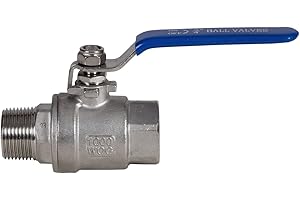 JIVTO Stainless Steel Ball Valve 3/4 Inch BSP,Male to Female, Full Port Valve for Gas, Oil, Liquid, Water.