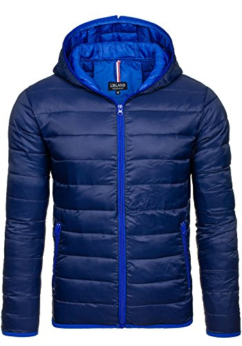 BOLF Herrenjacke Steppjacke Kapuze LIBLAND 3585 Dunkelblau S [4D4]