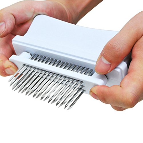 Nopea Rugged Meat Tenderiser Meat Cutter Steaker Tender Maker with Stainless Steel Barbecue Marinating 48 Blades Ideal Kitchen Manual Tool Random Color